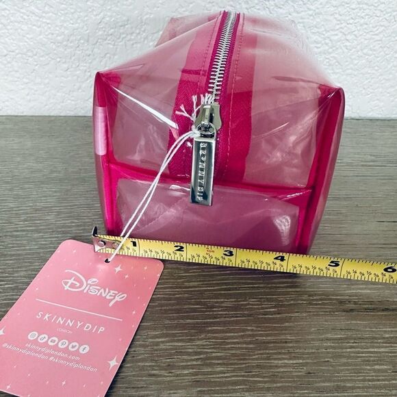 NWT Disney Villain Clear Pink Zipper Makeup Travel Bag - Picture 3 of 4